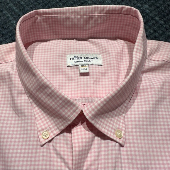 Peter Millar Summer Comfort Shirt Button Up Performance Pink Gingham Siz… - Picture 14 of 14